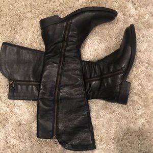 Steve Madden black leather moto boots